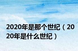 2020年是那个世纪（2020年是什么世纪）