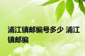 浦江镇邮编号多少 浦江镇邮编 