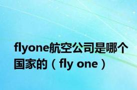 flyone航空公司是哪个国家的（fly one）