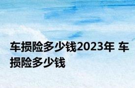 车损险多少钱2023年 车损险多少钱 