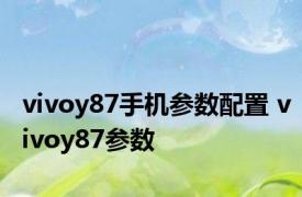 vivoy87手机参数配置 vivoy87参数 