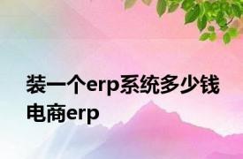 装一个erp系统多少钱 电商erp 