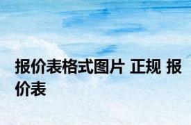 报价表格式图片 正规 报价表 