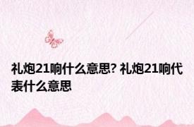 礼炮21响什么意思? 礼炮21响代表什么意思