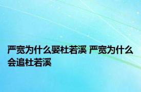 严宽为什么娶杜若溪 严宽为什么会追杜若溪