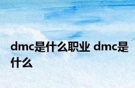 dmc是什么职业 dmc是什么