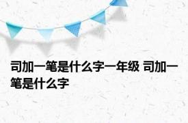 司加一笔是什么字一年级 司加一笔是什么字 