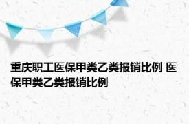 重庆职工医保甲类乙类报销比例 医保甲类乙类报销比例 