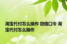 淘宝代付怎么操作 微信口令 淘宝代付怎么操作 