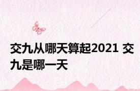 交九从哪天算起2021 交九是哪一天 