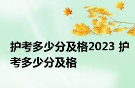 护考多少分及格2023 护考多少分及格