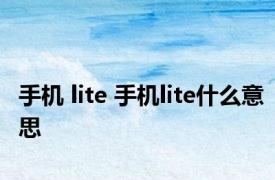 手机 lite 手机lite什么意思