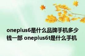 oneplus6是什么品牌手机多少钱一部 oneplus6t是什么手机