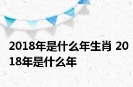 2018年是什么年生肖 2018年是什么年 