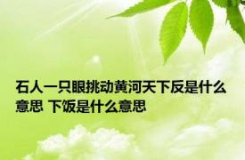 石人一只眼挑动黄河天下反是什么意思 下饭是什么意思 