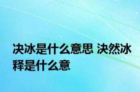 决冰是什么意思 決然冰释是什么意