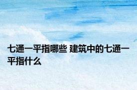 七通一平指哪些 建筑中的七通一平指什么