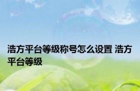 浩方平台等级称号怎么设置 浩方平台等级 