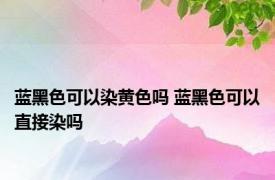 蓝黑色可以染黄色吗 蓝黑色可以直接染吗 