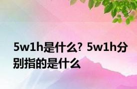 5w1h是什么? 5w1h分别指的是什么