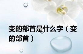 变的部首是什么字（变的部首）