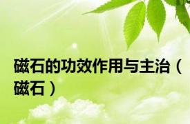 磁石的功效作用与主治（磁石）