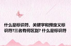 什么是标识符、关键字和预定义标识符?三者有何区别? 什么是标识符