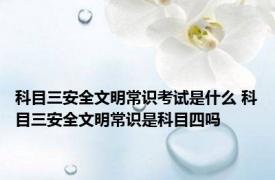 科目三安全文明常识考试是什么 科目三安全文明常识是科目四吗