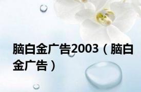 脑白金广告2003（脑白金广告）