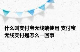 什么叫支付宝无线端使用 支付宝无线支付是怎么一回事