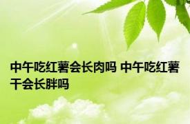 中午吃红薯会长肉吗 中午吃红薯干会长胖吗 