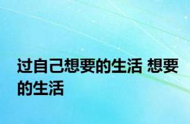 过自己想要的生活 想要的生活 