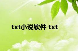 txt小说软件 txt 