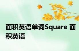 面积英语单词Square 面积英语 