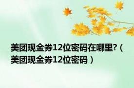 美团现金券12位密码在哪里?（美团现金券12位密码）