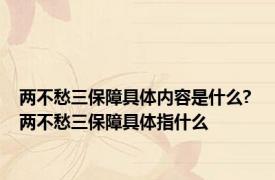 两不愁三保障具体内容是什么? 两不愁三保障具体指什么