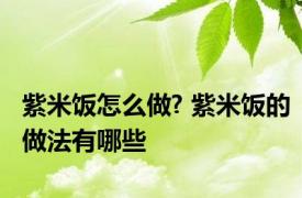 紫米饭怎么做? 紫米饭的做法有哪些