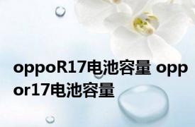 oppoR17电池容量 oppor17电池容量