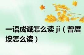 一语成谶怎么读 ji（曾厝垵怎么读）