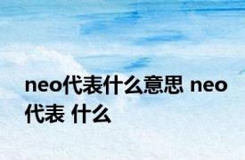 neo代表什么意思 neo代表 什么