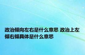 政治倾向左右是什么意思 政治上左倾右倾具体是什么意思