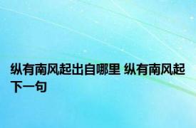 纵有南风起出自哪里 纵有南风起下一句 