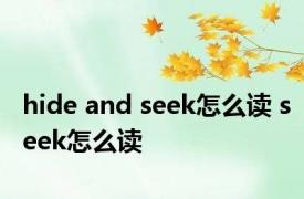 hide and seek怎么读 seek怎么读 