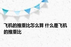 飞机的推重比怎么算 什么是飞机的推重比