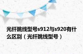 光纤跳线型号s912与s920有什么区别（光纤跳线型号）