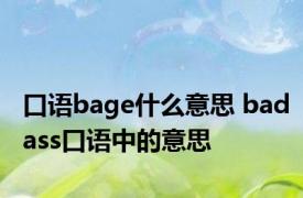 口语bage什么意思 badass口语中的意思