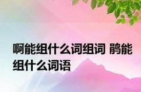 啊能组什么词组词 鹃能组什么词语