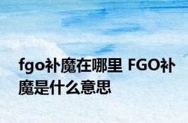 fgo补魔在哪里 FGO补魔是什么意思