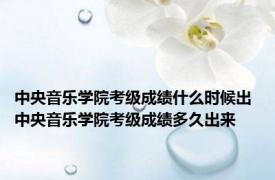 中央音乐学院考级成绩什么时候出 中央音乐学院考级成绩多久出来