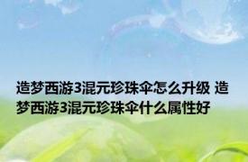 造梦西游3混元珍珠伞怎么升级 造梦西游3混元珍珠伞什么属性好